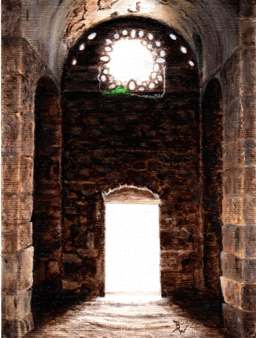 Antakya, Höhlenkirche, Ölbild von Bernd Walter